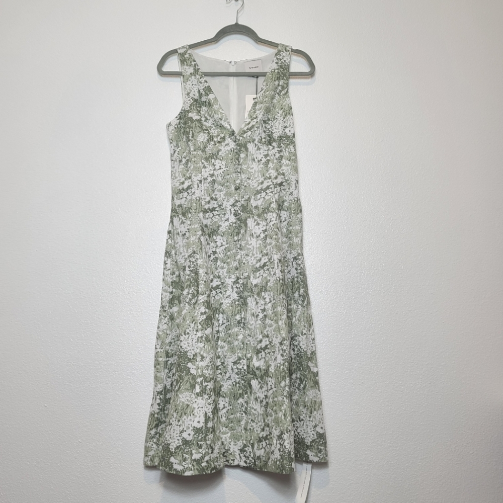 NWT Reformation Sebastien Linen Dress In Glade Green Cottagecore Event Sz 6 - Picture 4 of 9